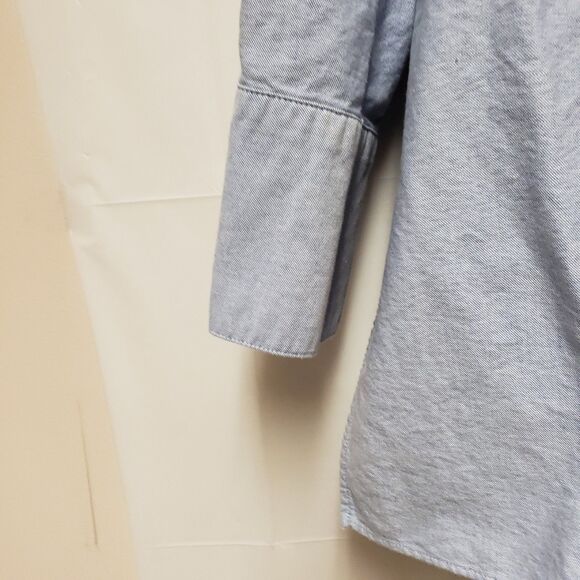 Women's Zara Fit Loose Light Blue Cotton Button Down Shirt Sz M PO Excellent - Picture 3 of 12